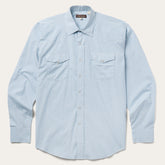 Two Stripe Check Western Shirt Blue | Stetson