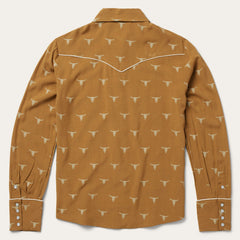 Mojave Longhorn Print Snap Western Shirt Brown | Stetson
