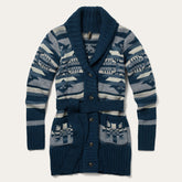 Indigo Aztec Belted Cardigan Blue | Stetson