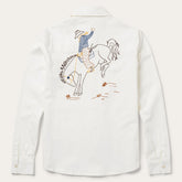 Western Embroidered Denim Shirt White | Stetson