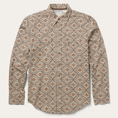 Brown Aztec Poplin Western Shirt Brown | Stetson