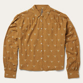 Mojave Longhorn Print Poet Blouse Brown | Stetson
