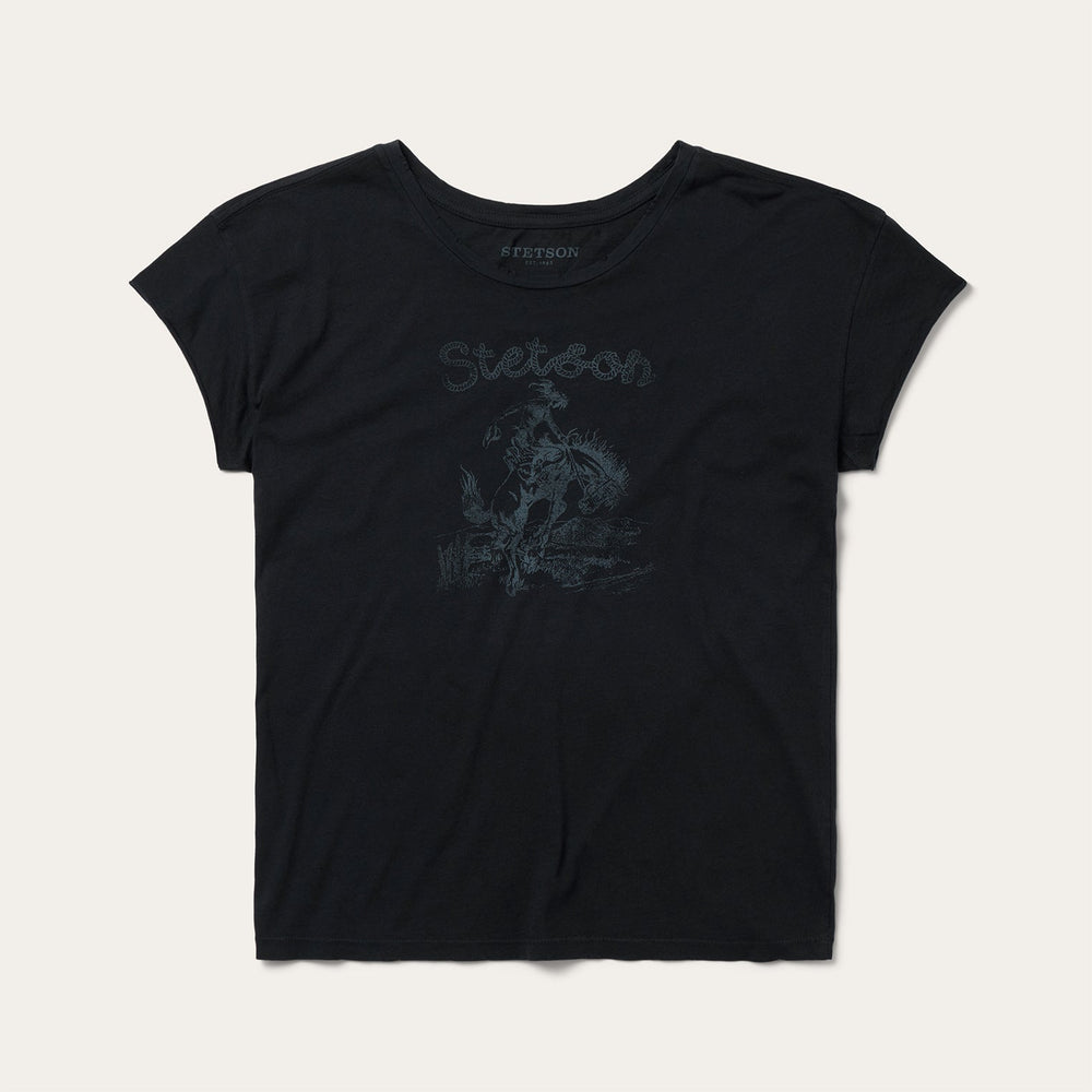 Bucking Cowboy Graphic Tee Black | Stetson