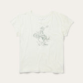 Bucking Cowgirl Graphic Tee White | Stetson