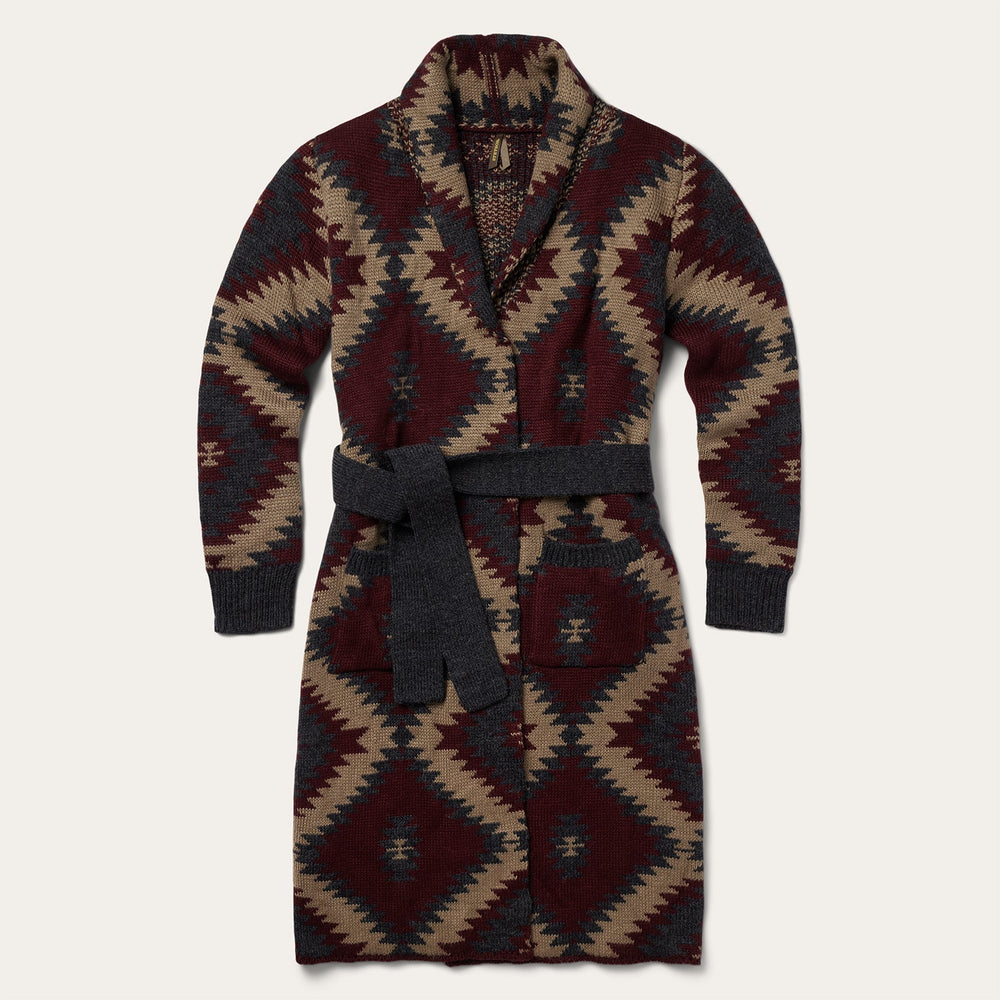 Aztec Duster Sweater Wine | Stetson