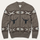 Longhorn Cardigan Brown | Stetson
