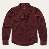 Wine Satin Blouse Red | Stetson