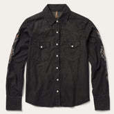 Embroidered Black Denim Shirt Black | Stetson