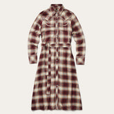 Black Cherry Plaid Shirt Dress Red | Stetson