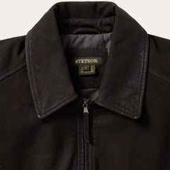 Zip Front Suede Leather Jacket Brown | Stetson