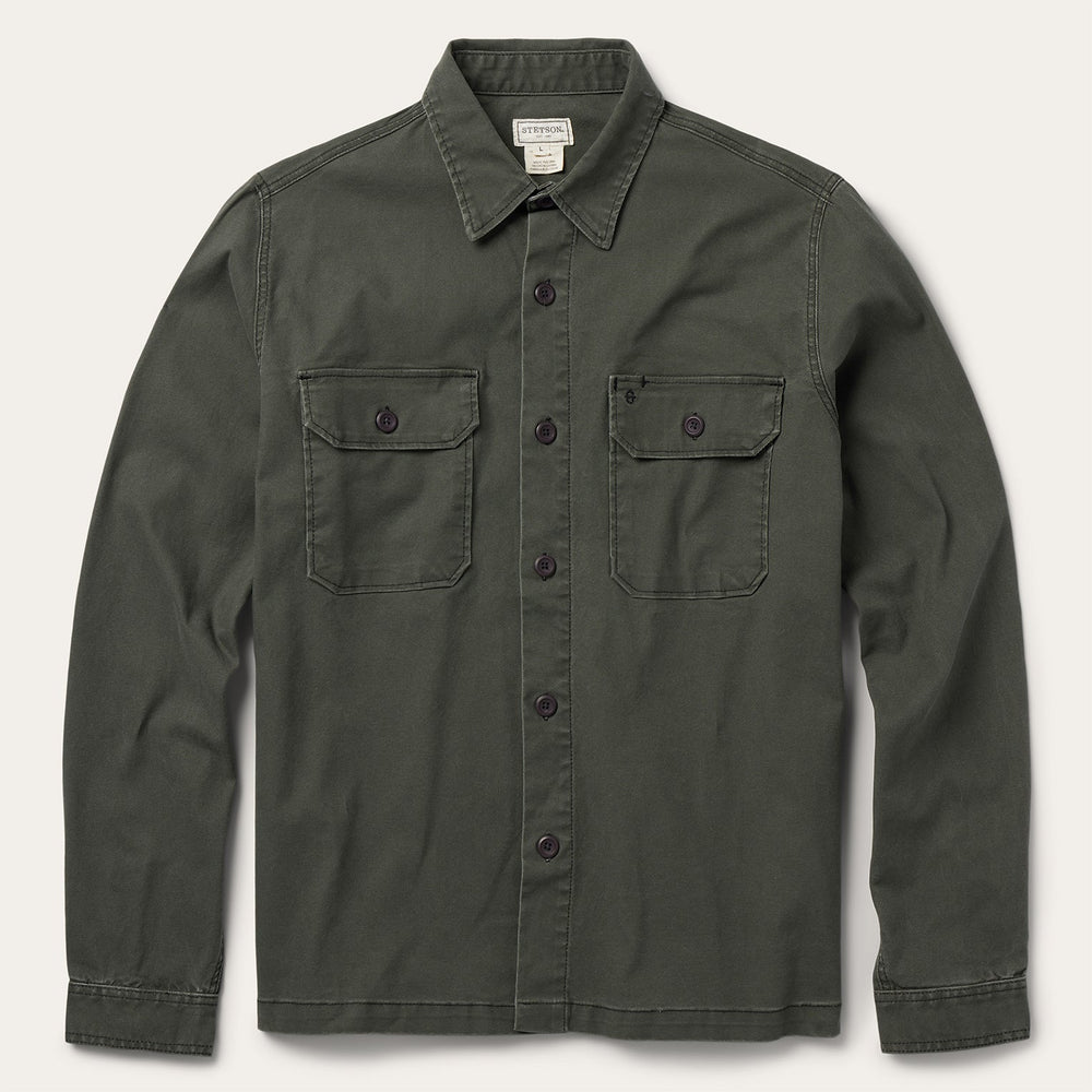 Stretch Canvas Jac-Shirt Green | Stetson