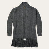 Charcoal Fringed Cardigan Grey | Stetson