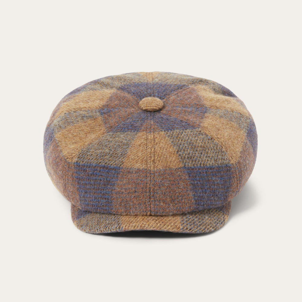 Wool Check Hatteras Cognac/Sand/Blue | Stetson