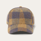 Wool Check Baseball Cap Cognac/Sand/Blue | Stetson