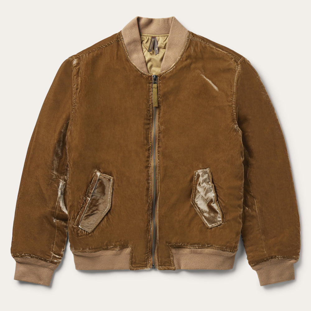 Embroidered Velvet Bomber Jacket Copper | Stetson