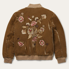 Embroidered Velvet Bomber Jacket Copper | Stetson
