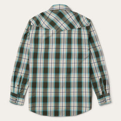 Olive Ombre Plaid Western Shirt Green | Stetson