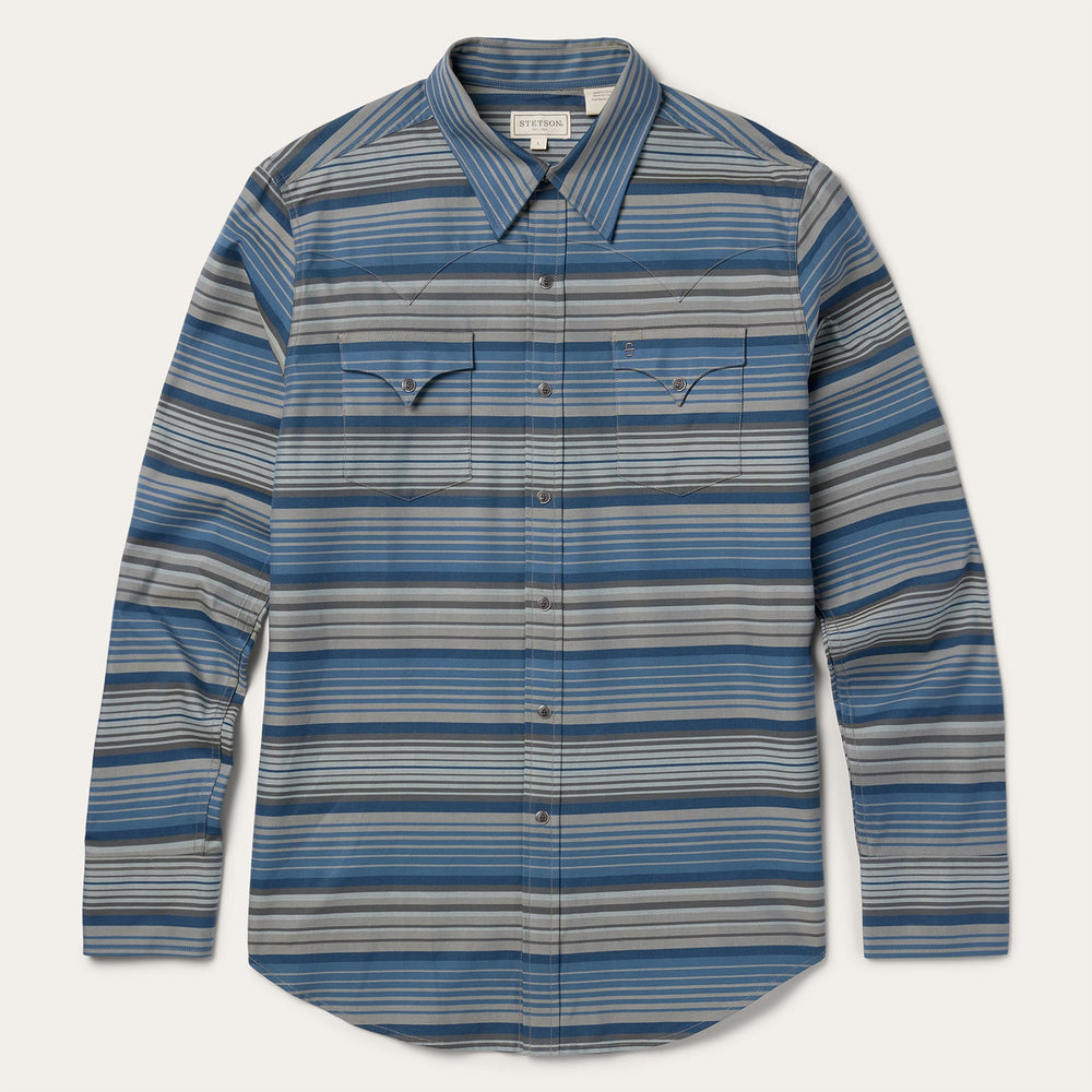 Serape Stripe Western Shirt Blue | Stetson