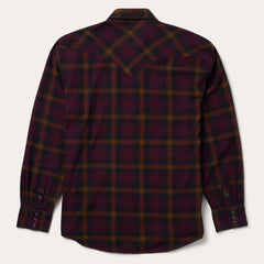 Black Wine Plaid Flannel Western Shirt Wine | Stetson