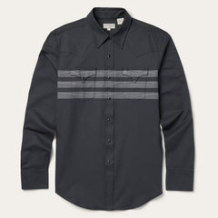 Border Stripe Twill Western Shirt Black | Stetson