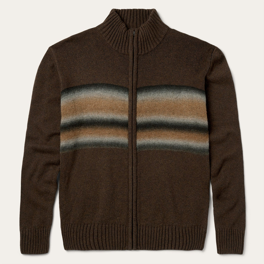 Ombre Border Stripe Cardigan Brown | Stetson