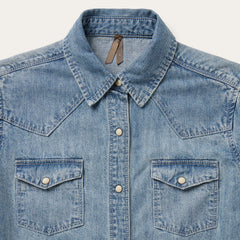 Embroidered Light Denim Shirt Blue | Stetson