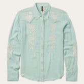 Aqua Crepe Western Shirt Blue | Stetson