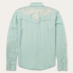 Aqua Crepe Western Shirt Blue | Stetson