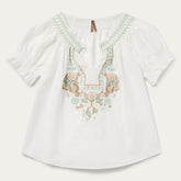 Cotton Voile Peasant Blouse White | Stetson