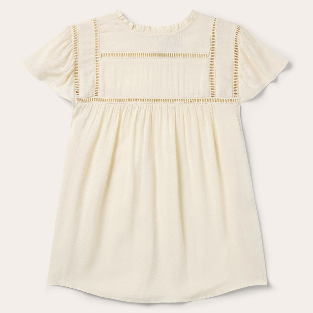 Cream Herringbone Blouse White | Stetson