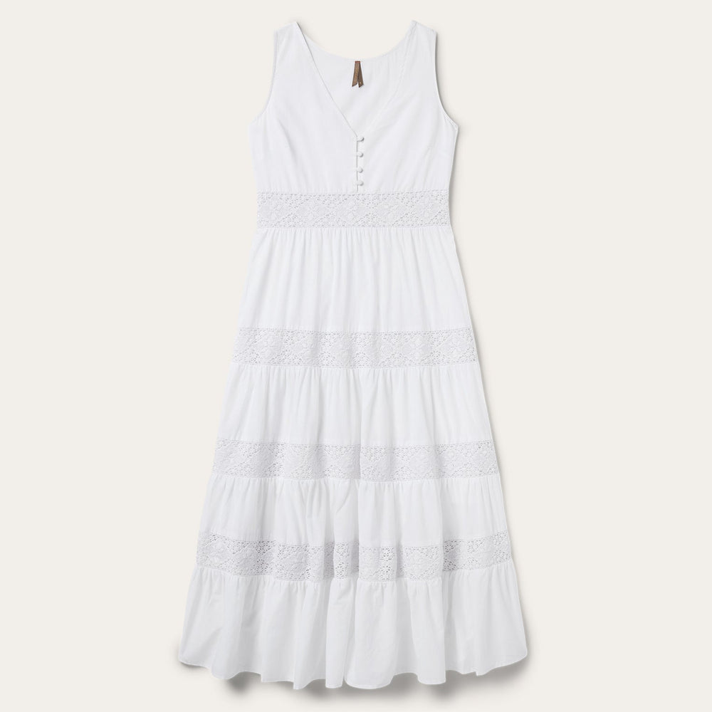 White Cotton Lawn Sleeveless Dress White | Stetson