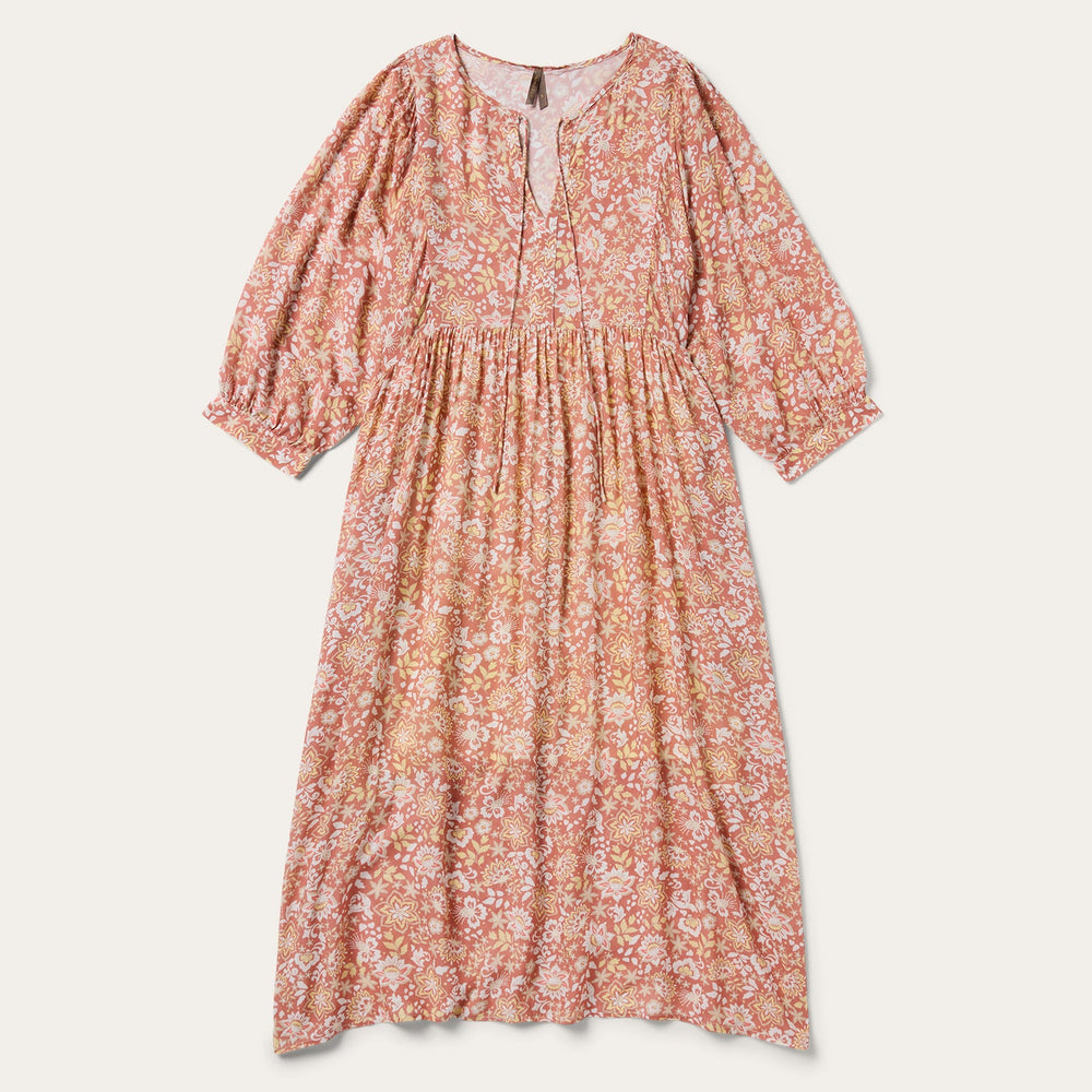 Sunset Floral Print Rayon Dress Pink | Stetson