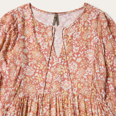 Sunset Floral Print Rayon Dress Pink | Stetson
