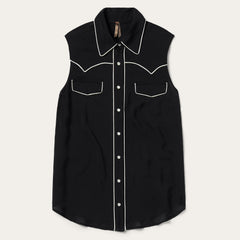 Black Sleeveless Western Shirt Black | Stetson