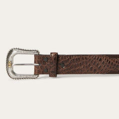 Ostrich Print Croco Embossed Western Tabs Belt Cognac/California Nut | Stetson