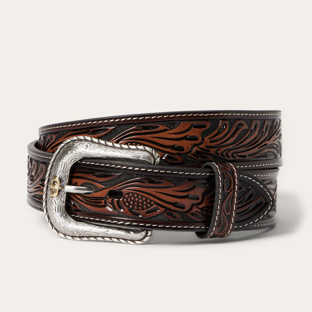 Tooled Belt Dark Brown | Stetson