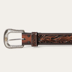 Tooled Belt Dark Brown | Stetson