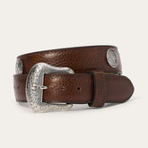 Bison Leather Concho Belt Hazelnut Bison | Stetson