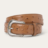 Ostrich Western Tab Belt Antique Cognac | Stetson