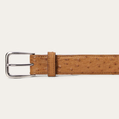 Ostrich Western Tab Belt - 1 1/4" Width Antique Cognac | Stetson