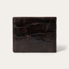 Tooled Embossed Croco Bi-Fold Wallet Brown | Stetson