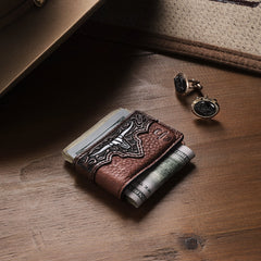 Steer Head Money Clip Brown | Stetson