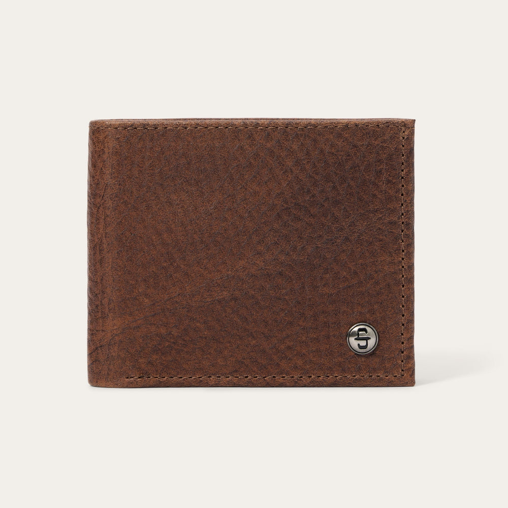 Bison Leather Stetson Rivet Bi-Fold Wallet Hazelnut Bison | Stetson