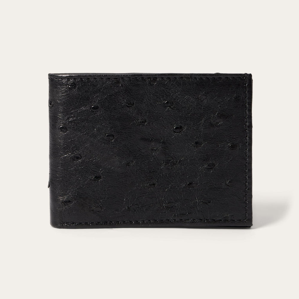 Ostrich Bi-Fold Wallet Black Classic | Stetson