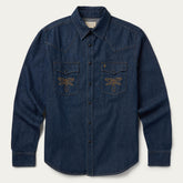 Boot Stitch Raw Denim Shirt Blue | Stetson