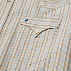 Ticking Stripe Western Shirt Brown | Stetson