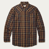 Brushed Flannel Western Shirt Brown | Stetson