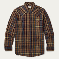 Brushed Flannel Western Shirt Brown | Stetson