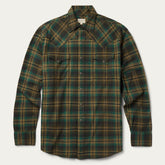 Brushed Flannel Western Shirt Green | Stetson
