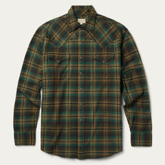 Brushed Flannel Western Shirt Green | Stetson